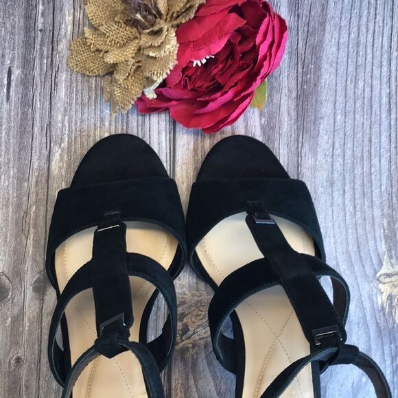 ALFANI Elianaa Black Suede Step 'N Flex Suede Dress Sandals 9M - Picture 4 of 8